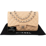 Chanel Quilted Lambskin Double Flap Jumbo Crossbody Bag