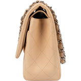 Chanel Quilted Lambskin Double Flap Jumbo Crossbody Bag