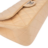 Chanel Quilted Lambskin Double Flap Jumbo Crossbody Bag