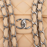 Chanel Quilted Lambskin Double Flap Jumbo Crossbody Bag