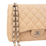 Chanel Quilted Lambskin Double Flap Jumbo Crossbody Bag