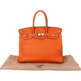 Hermès Orange Togo Leather Palladium Shooting Star Birkin 35 Handbag
