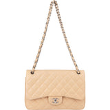 Chanel Quilted Lambskin Double Flap Jumbo Crossbody Bag