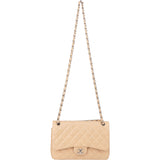 Chanel Quilted Lambskin Double Flap Jumbo Crossbody Bag