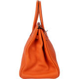 Hermès Orange Togo Leather Palladium Shooting Star Birkin 35 Handbag