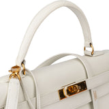 Hermès Blanco Courchevel Leather Kelly 32 Handbag