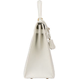 Hermès Blanco Courchevel Leather Kelly 32 Handbag