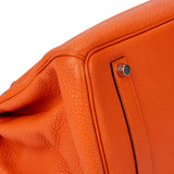 Hermès Orange Togo Leather Palladium Shooting Star Birkin 35 Handbag