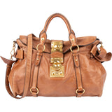 Miu Miu Brown Leather City Handbag