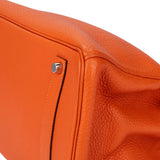 Hermès Orange Togo Leather Palladium Shooting Star Birkin 35 Handbag