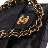 Chanel Quilted Lambskin 24K Gold Small Double Flap Crossbody Bag