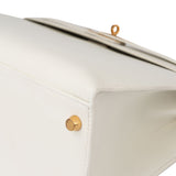 Hermès Blanco Courchevel Leather Kelly 32 Handbag