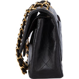 Chanel Quilted Lambskin 24K Gold Small Double Flap Crossbody Bag