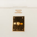 Hermès Blanco Courchevel Leather Kelly 32 Handbag