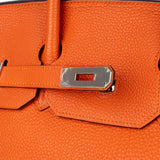 Hermès Orange Togo Leather Palladium Shooting Star Birkin 35 Handbag