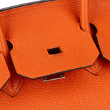 Hermès Orange Togo Leather Palladium Shooting Star Birkin 35 Handbag