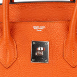 Hermès Orange Togo Leather Palladium Shooting Star Birkin 35 Handbag