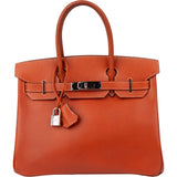 Hermès Birkin 30 Ardennes Leather Palladium Hardware Handbag - vintageandkickz