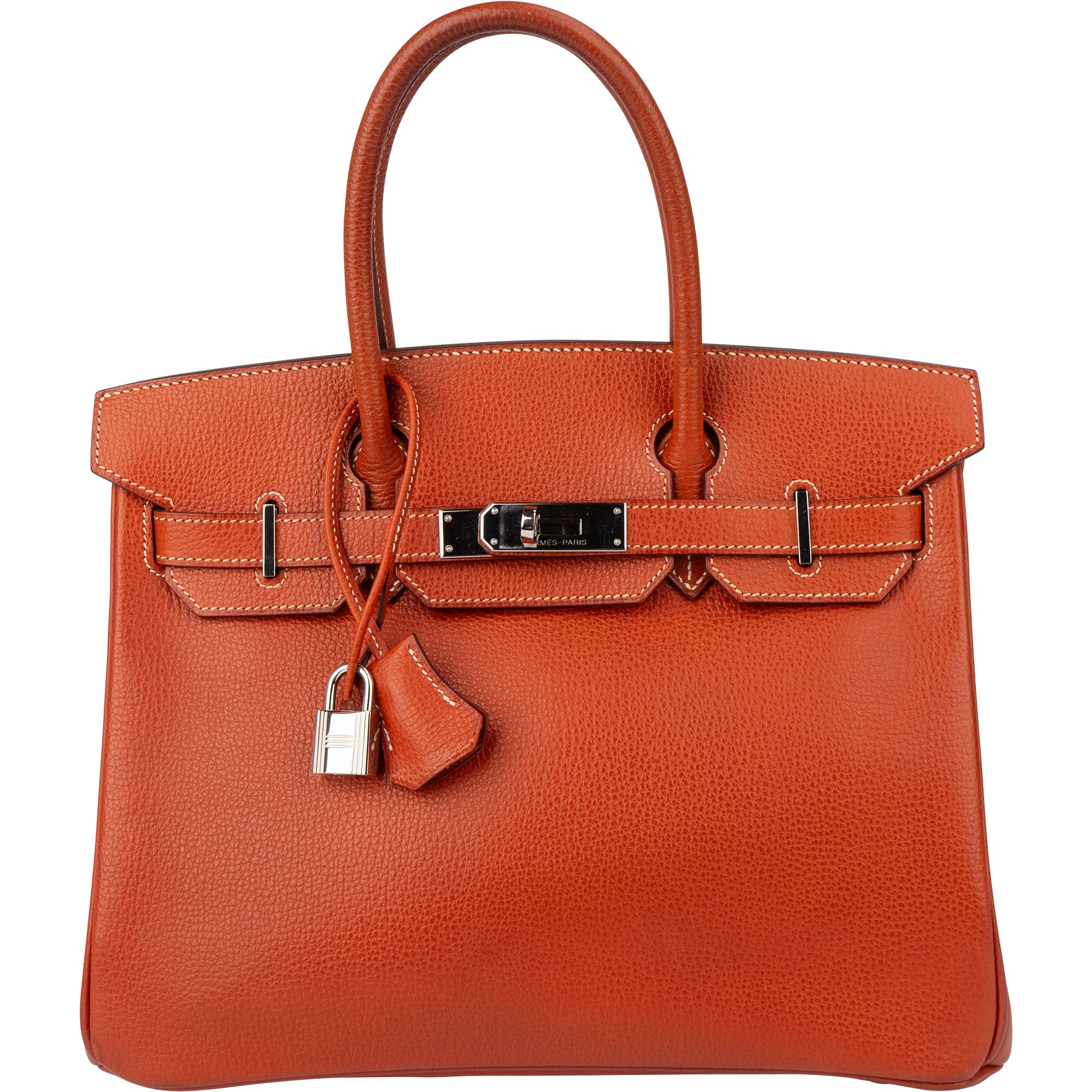 Hermès Birkin 30 Ardennes Leather Palladium Hardware Handbag - vintageandkickz