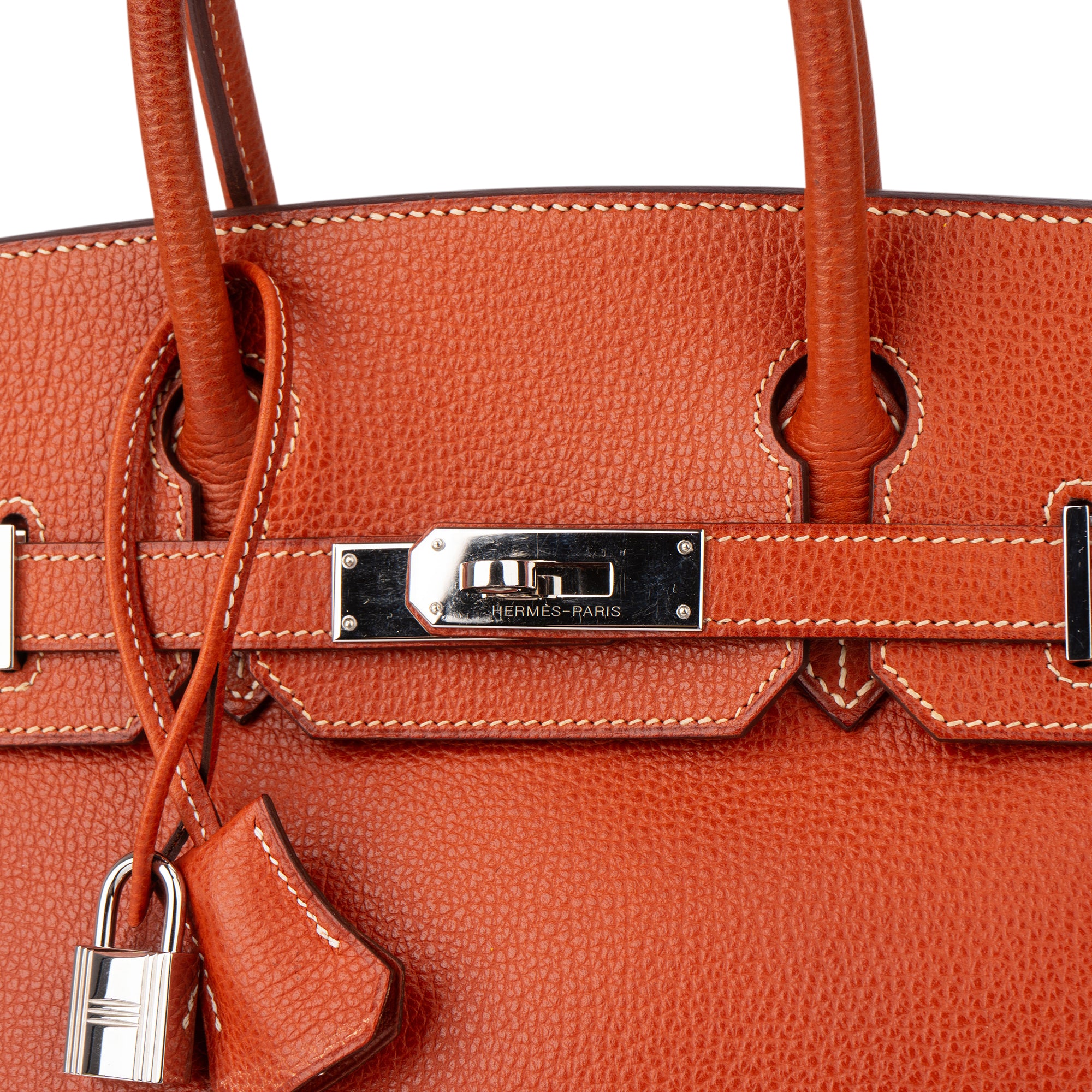Hermès Birkin 30 Ardennes Leather Palladium Hardware Handbag - vintageandkickz