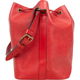 Louis Vuitton Rouge Epi Leather Sac Noe Petit Shoulder Bag