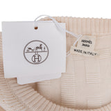 Hermès Cream Cashmere Basketweave H Knit Sweater (FR 36)