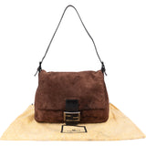 Fendi Suede FF Buckle Mamma Baguette Handbag