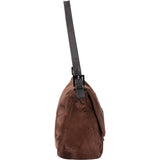 Fendi Suede FF Buckle Mamma Baguette Handbag