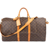 Louis Vuitton Canvas Monogram Keepall 55 Bandouliere