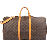 Louis Vuitton Canvas Monogram Keepall 55 Bandouliere