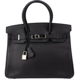Hermès Noir Epsom Leather Birkin 30 Handbag
