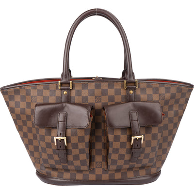 Louis Vuitton Damier Ebene Monogram Manosque GM Handbag