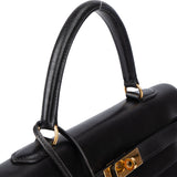 Hermès Noir Boxcalf Kelly 35 Handbag