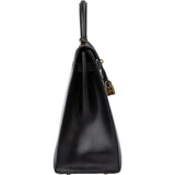 Hermès Noir Boxcalf Kelly 35 Handbag
