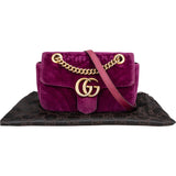 Gucci Quilted Velvet Marmont GG Crossbody Bag