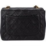 Chanel Quilted Lambskin 24K Gold Mini Square Single Flap Crossbody Bag