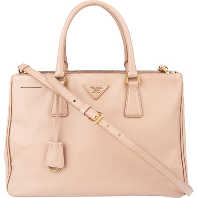 Prada Pink Saffiano Leather Galleria Handbag