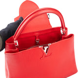 Louis Vuitton Rouge Leather Capucines MM Handbag