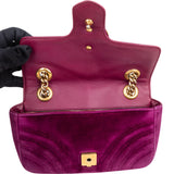 Gucci Quilted Velvet Marmont GG Crossbody Bag