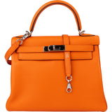 Hermès Orange Swift Leather Kelly 28 Handbag