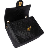 Chanel Quilted Lambskin 24K Gold Mini Square Single Flap Crossbody Bag