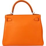 Hermès Orange Swift Leather Kelly 28 Handbag