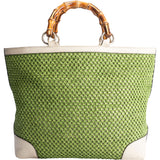 Gucci Green Nets Bamboo Handbag