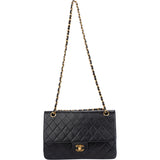 Chanel Quilted Lambskin 24K Gold Double Flap Crossbody Bag