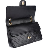 Chanel Quilted Lambskin 24K Gold Double Flap Crossbody Bag