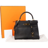 Hermès Noir Togo Leather Kelly 28 Handbag