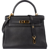 Hermès Noir Togo Leather Kelly 28 Handbag