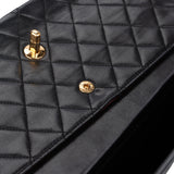 Chanel Quilted Lambskin 24K Gold Double Flap Crossbody Bag