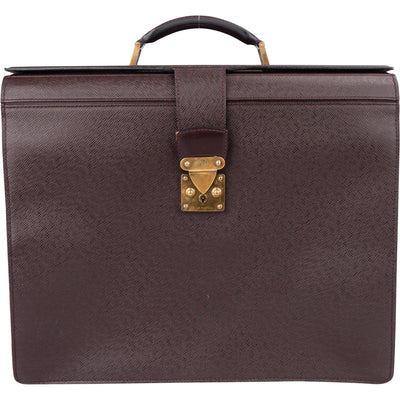 Louis Vuitton Taiga Leather Pilot Oural Business Handbag - vintageandkickz