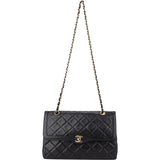 Chanel Quilted Lambskin Bicolor Double Flap Crossbody Bag